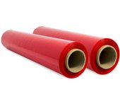 Film para Embalar, Film Rojo, Papel Film, Rollo de Plastico Protector Muebles, Cajas Mudanza, Plastico Cubretodo 50cm x 300m estirables - SIDI (2 unds, Rojo)