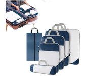 Juego de 6 bolsas de almacenamiento de viaje, Bolsa de almacenamiento de ropa, Azul Marino
