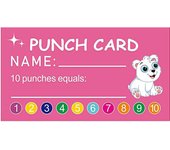 Paquete de 50 tarjetas de recompensa de fidelidad de 5 x 9 cm, ideal para estudiantes y profesores de aulas de negocios.