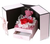 Bear Eternal Rose Jewelry Box Necklace Gift Box Lipstick Box Double Door Design