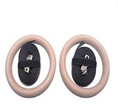 Free shipping 1pair/lot wood wooden 1.1" Portable  Gymnastics Rings home fitness Gym crossfit strength training