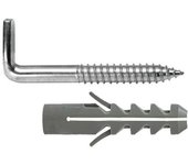 Kit sanitario alcayata con taco expansión ø 14 x 70 mm. fijación calentadores / termos de agua