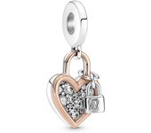 Pandora San Valentín Charm Colgante Doble Candado Corazón 780087C01, para Mujer