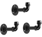 Iron Pipe Coat Hooks Estilo Vintage 3 Pcs Negro