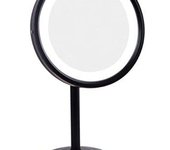 FCS Bathroom Espejo de Aumento con luz LED 3X, Espejo de Maquillaje de Mesa con Cable, Espejo para Maquillaje LED, 21,5 cm (Color: Negro)