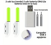 Fishing Electronic Rod Luminous Float Stick Light, CR425 3.6V LithiumBattery LED Removable UsB Charge Waterproof Night Tackle