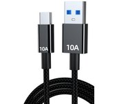 0.25/1/1.5/2/3m Weaved 10A USB A to Type C Fast Charging Cable for Huawei Xiaomi Samsung Oneplus Mobile Phone Charging Access