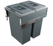 Cubo de Basura Extraible BLOCK 2.0 para Módulo 450 Mm con 2 Compartimentos de 35 Litros