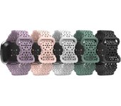 Correas deportivas compatibles con Versa 4/Versa 3/Sense 2/Sense, paquete de 5, correas de repuesto de TPU suave, pulseras para mujer, lavanda, rosa, negro, blanco y verde pino