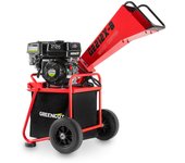 GREENCUT GE212X-B - Biotrituradora gasolina de 212cc y 5kw, diametro corte 50mm, saco 64L, ruedas y asa para transporte
