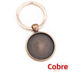 5pcs Keychain With Pendant Bezel Blank Fit 20 25 30mm Cameo Glass Cabochon Base Setting DIY Keychain Key Ring Supplies