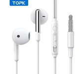 TOPK Earphone In-Ear Volume Control with Microphone 3.5mm Jack Universal for iPhone Android