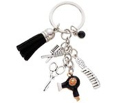 Mini Hairdressing Scissors Hair Dryer Comb Keychain Hairdressing Tools Pendant Keychain Mini Hairdressing Car Bag Key Ring
