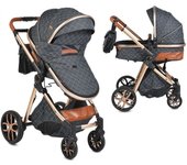 MONI Carrito de bebé dúo convertible con detalles en polipiel ALMA