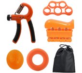 Hand Grip para Antebrazo Ejercitar - Paquete de 5 Piezas, Fortalecedor de Agarre de Manos Ajustables, Ejercitador de Manos, para Estirar Los Dobos, Anillo para Entrenar y Pelota Anti Estres, Perfecto para atletas, músicos, Escaladores