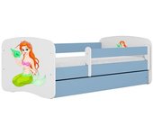 Cama 140 x 70 cm Kocot Kids com gaveta e colchão BabyDreams Mermaid Blue