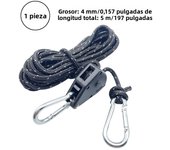 1pc 5m Reflective Camping Tent Wind Rope Tie Down Tightener Fastening Pulley Ratchet Awning Rope Buckle Rope Tent Accessory