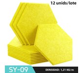Sound Proof Wall Panels 12Pcs Hexagon Pared Self-adhesive Acoustic Panel Home Decorative For Living Room Bedroom Nursery Studio