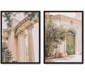 Set de 2 cuadros calidad premium con marco de madera - 30x40 cm o 50x70 cm - POSTER LAB