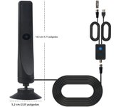 Digital TV Antenna with Signal Booster Suction Cup TV Antenna 50 Mile Range 25DBI Plug Play 1080P Antenna Outdoor Indoor Antenna
