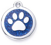 10Pcs Personalized Dog Plate Blank Engraving Name Phone ID Tag Sliver Sparkles Paw Round Alloy DIY Accessories Of Keyring
