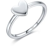 MODIAN Minimalist 925 Sterling Silver Smooth Heart Shape Simple Finger Ring Fashion Stackable Party Ring For Women Fine Jewelry