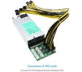 Cable alimentacion 6 pin macho PCI-e a 8 pin (6 + 2) macho PCI-e a GPU 50CM