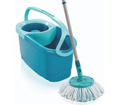 Set de fregona Leifheit CLEAN TWIST Disc Mop Ergo Mobile 2.0  | Tecnología de centrifugado patentada / fregona giratoria con babezal cabezal Micro Dúo | Limpieza eficiente en todo tipo de suelos