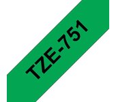 Compatible brother tze751 / tz751 cinta laminada de etiquetas - texto negro sobre fondo verde - ancho 24mm x 8 metros