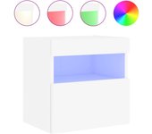 Mueble TV combinadoMueble de TV de pared con luces LED blanco 40x30x40 cm