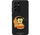 Funda original compatible con Samsung Galaxy S21 Ultra - S30 Ultra Negro con un diseño de Bob Esponja Burgers