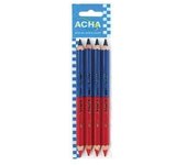 4 LAPICES PROFESIONAL PARA CONSTRUCCION DE MINA GRUESA. D.6,25 AZUL Y ROJO- ACHA