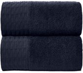 Toallas Suaves para baño, Paquete de 2 Toallas Súper absorbentes, Juego de Toallas de Algodón Egipto de 600g/m², Toalla de baño Grande Lavable, Azul Marino