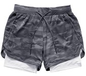 Pantalones cortos de deporte para hombre con forro y bolsillo interior, pantalón para running, entrenamiento, crossfit, fitness