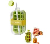 Cubitera portátil con tapa y recipiente, 500/800 ml, sin contacto, fácil de liberar, perfecta para café, jugos y bebidas.