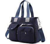 Bolsos de Nailon with ASA superior, multibolsos, resistentes al agua, para el trabajo y Viajes (Azul Marino)