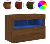 vidaXL Mueble de TV de pared con luces LED 60x30x40 cm, Mueble de Salon, Mueble TV, Mueble TV salon, Mesa de TV, Mueble tele