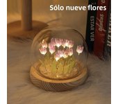 Artificial Tulip Flower Night Light Ornaments Handmade DIY Bedsides LED Night Lamp Bedroom Desk Decor Birthday Gifts Table Lamp