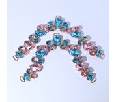 2Pcs Simple Acrylic Crystal Herringbone Slipper Chain Removable Sandal Beach Slider Decorate Chain DIY Ladies Shoe Buckles