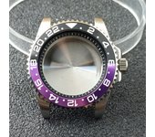 High-quality Silvery Black Case have inner ring 40.5mm watch men's case FIT NH34 NH35 NH36 movement Automtaic Watch Box