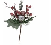 Gerimport Planta Artificial Bayas Rosas Decoración Navidad 25 X 12 Cm Realista Duradero