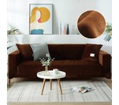 Velvet Fabric Sofa Covers for Living Room Grey Color  Stretch Solid Color Couch Covers Set Armchair Cover Cushion Cover 1PC