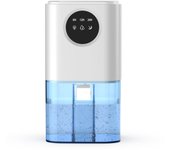 Deshumidificador de aire resistente al moho, deshumidificador eléctrico portátil de 1,7 L silencioso para dormitorio/baño/sótano con temporizador LED de 7 colores y función de apagado automático - (gris)
