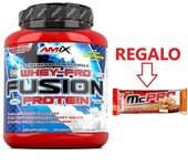 AMIX PROTEINA WHEY PURE FUSION 1KG SABOR VAINILLA + BARRITA PROTEICA REGALO- Alta calidad y rápida absorción