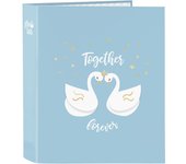 Carpeta de anillas Glow Lab Cisnes Azul A4 27 x 33 x 6 cm