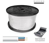 SEDILES Manguera tubular H05VV-F 300/500V 2x1,00mm² color blanco 300m (bobina de Ø40x20cm)