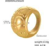 Encanto Anillos con textura de corazón de alta calidad para mujer, Anillos lisos de acero inoxidable, joyería llamativa sin deslustre, anillos con dijes de acero inoxidable pulido,chapado en oro de 18k, resistente al agua, joyería de moda para mujer