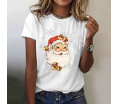 Christmas Women's Casual T-Shirs 2025 Summer Red Hat Wine Glass Graphic Tees XMAS Funny Print Tops Short Sleeve O-Neck Clothes