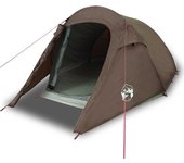 vidaXL Tienda de campaña túnel para 2 personas impermeable marrón