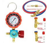 For R410A R22 R134a R404A Air Condition Gauge Refrigerants Manifold Gauge Manometer Valve 800psi/500psi with Visual Mirror